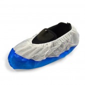 Cubrezapatos en TNT de Polipropileno con suela CPE reforzada color blanco/azul
