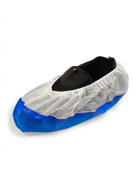 Non-woven overshoes with non-slip CPE sole