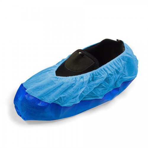 Cubrezapatos en TNT de Polipropileno con suela CPE reforzada color azul/azul