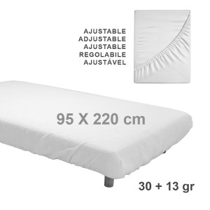Sábana en TNT de Polipropileno Plastificado ajustable color blanco 95 x 220 cm 2