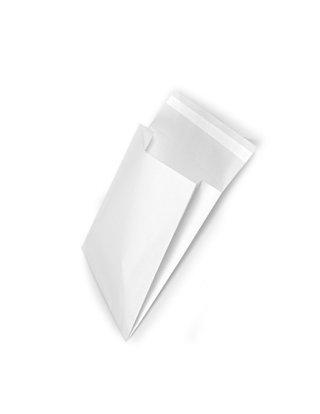 Envelopes de papel brancos para comércio eletrónico com aba adesiva e reforço