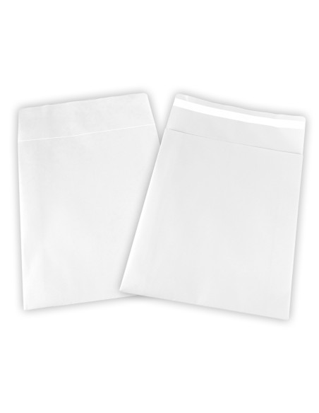 Envelopes de papel brancos para comércio eletrónico com aba adesiva e reforço