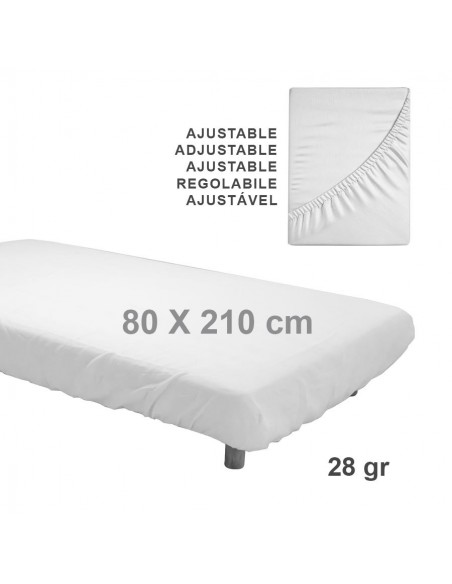 Sábanas en TNT de Polipropileno SMS Ajustable 80 x 210 cm color blanco 28 gr
