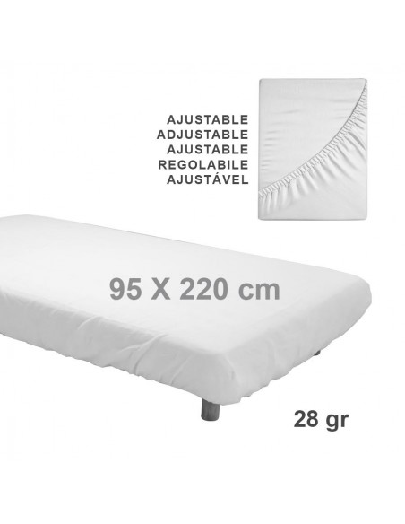 Sábanas en TNT de Polipropileno SMS Ajustable 95x 220 cm color blanco 28 gr