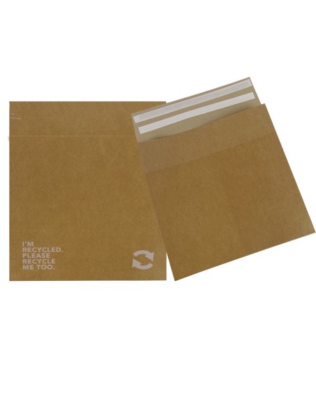 Envelopes de papel Kraft para comércio eletrónico com aba adesiva dupla, reforço e rasgador