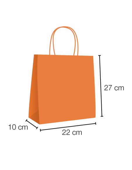 Sacos papel kraft com asa torcida 22x10x27 cm