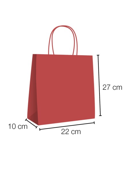 Sacos papel kraft com asa torcida 22x10x27 cm