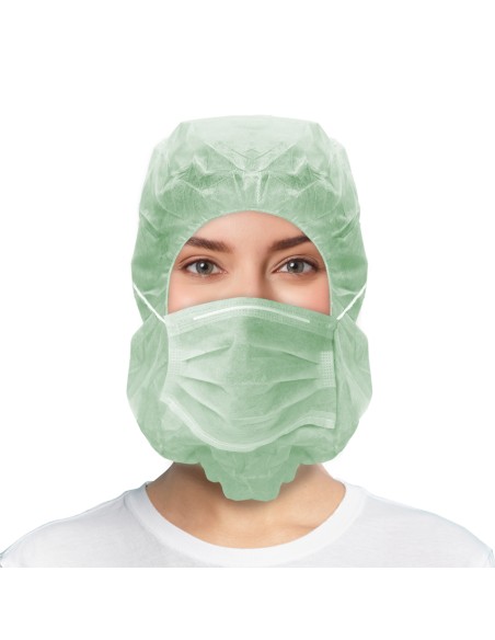 Non-woven hood cap with IIR face mask