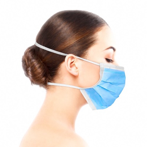Triple layer IIR Surgical Mask with Polypropylene TNT elastics