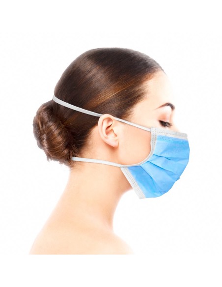 Triple layer IIR Surgical Mask with Polypropylene TNT elastics