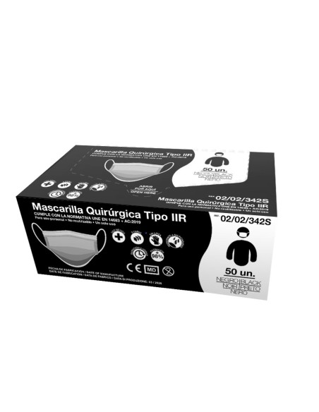Mascarilla Quirúrgica Negra Estuche