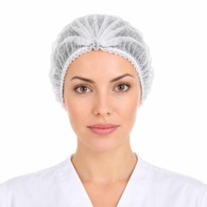 ▷ Touca apanha-cabelo dobrada em acordeão emTNT de polipropileno com 2 elásticos detetável | Uniuso