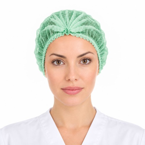 ▷ Touca apanha-cabelo dobrada em acordeão emTNT de polipropileno com 2 elásticos detetável | Uniuso