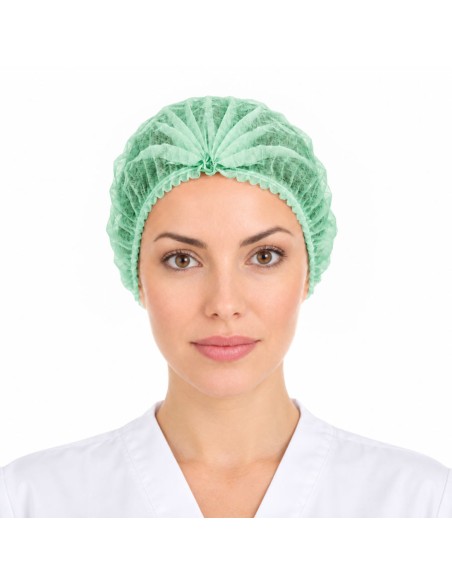 ▷ Touca apanha-cabelo dobrada em acordeão emTNT de polipropileno com 2 elásticos detetável | Uniuso