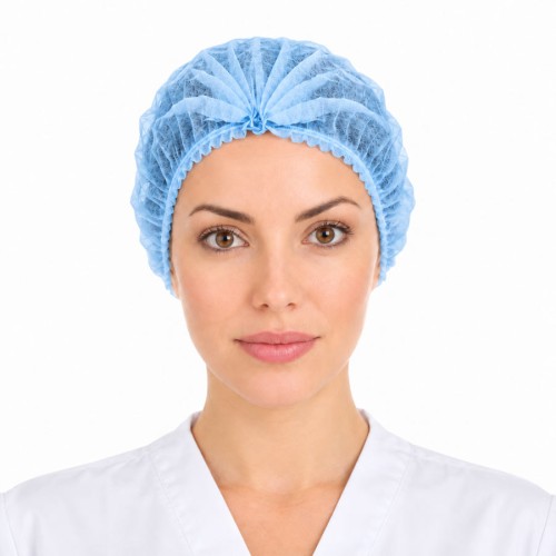 ▷ Touca apanha-cabelo dobrada em acordeão emTNT de polipropileno com 2 elásticos detetável | Uniuso