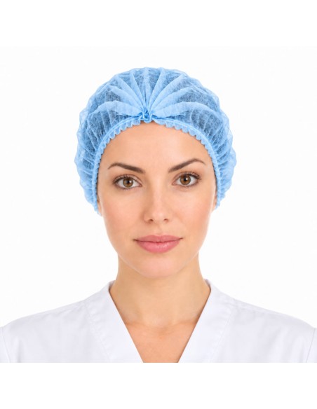 ▷ Touca apanha-cabelo dobrada em acordeão emTNT de polipropileno com 2 elásticos detetável | Uniuso