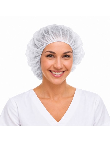 Gorro recogepelo desechable plano blanco