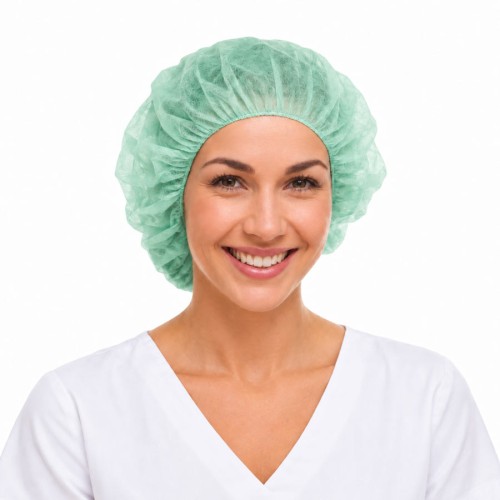 Gorro recogepelo desechable plano verde
