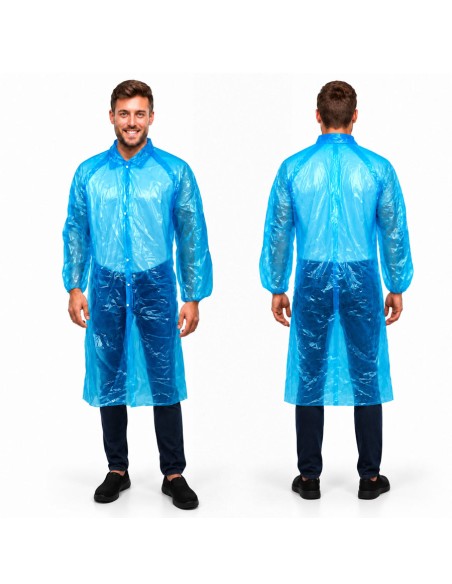 ▷ Bata de polietileno fecho frontal com colchete | Uniuso