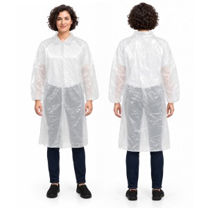 ▷ Bata de polietileno fecho frontal com colchete | Uniuso 2