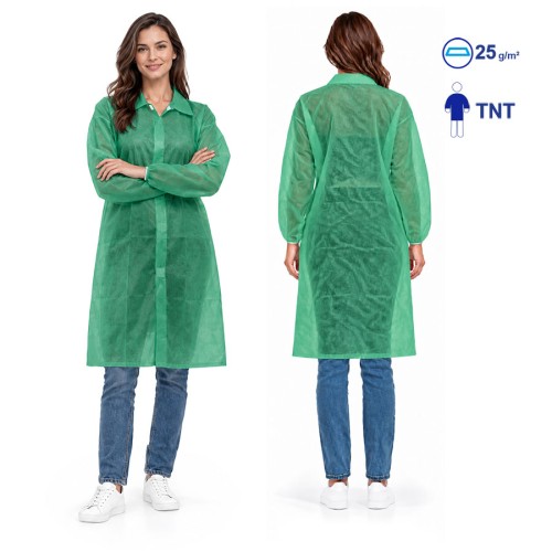 ▷ Bata em TNT de Polipropileno fecho frontal com velcro | Uniuso