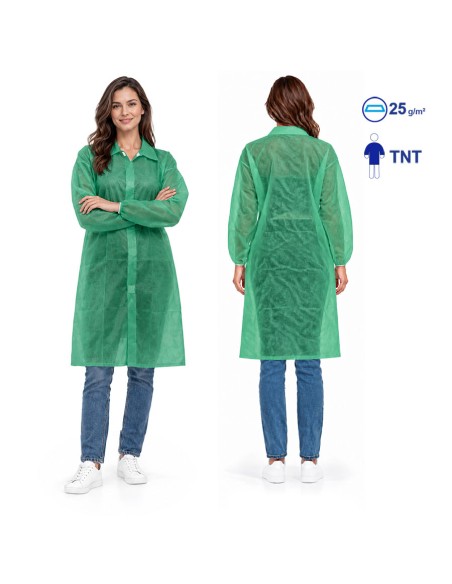 ▷ Bata em TNT de Polipropileno fecho frontal com velcro | Uniuso