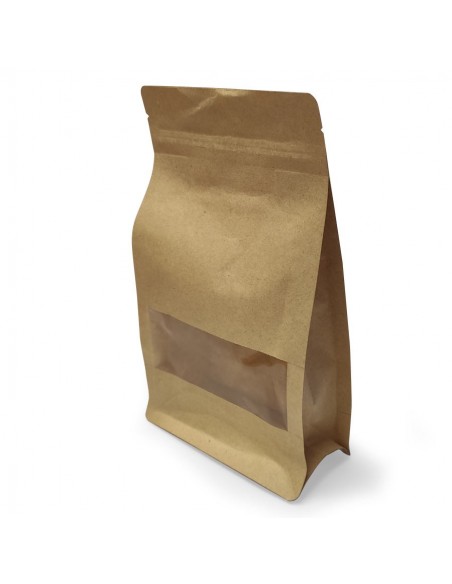 Bolsas Papel Kraft Plastificado, Rectangular con ventana