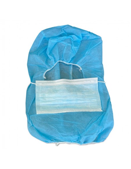 Non-woven hood cap with face mask