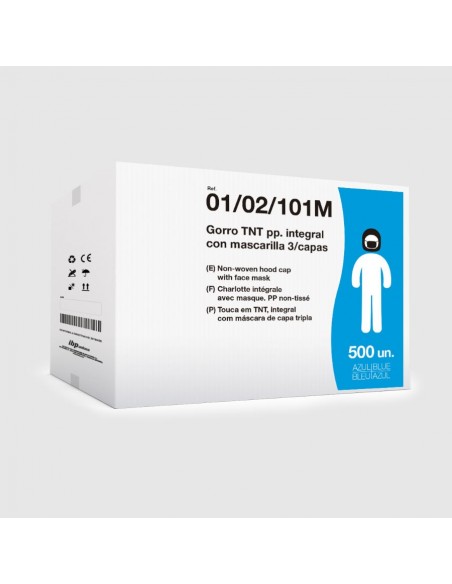 Touca integral com máscara em TNT de polipropileno