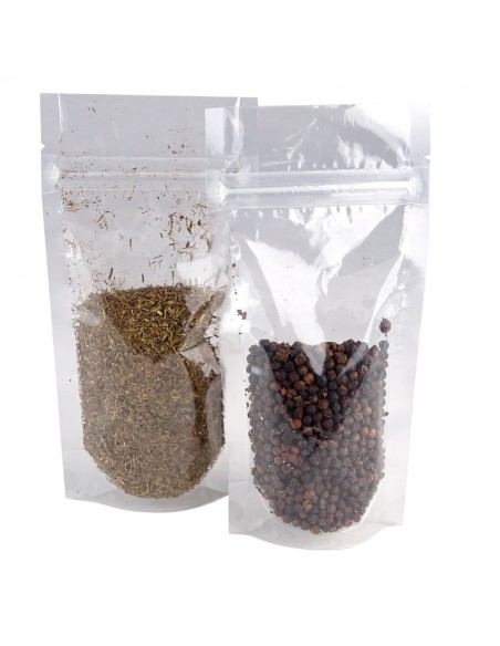 Laminated bags with self closing and base (DOYPACK®)
