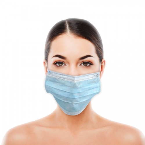 Triple layer IIR Surgical Mask with Polypropylene TNT elastics