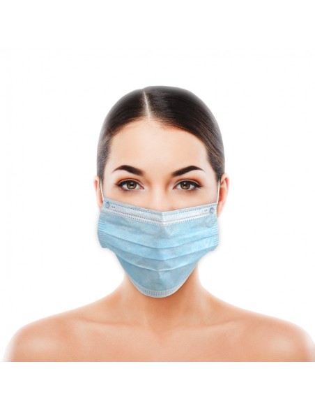 Triple layer IIR Surgical Mask with Polypropylene TNT elastics