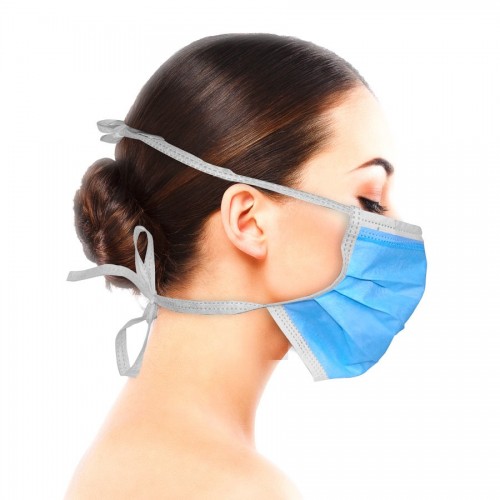 Triple layer IIR Surgical Mask with Polypropylene TNT with ties
