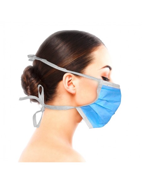 Triple layer IIR Surgical Mask with Polypropylene TNT with ties
