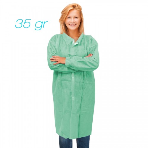 Non-woven SPP labcoat industry without pockets 35 gr