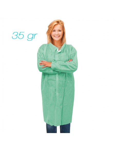 Non-woven SPP labcoat industry without pockets 35 gr