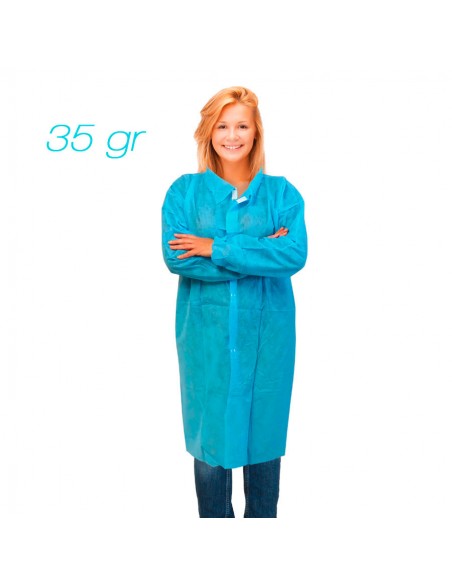Non-woven SPP labcoat industry without pockets 35 gr