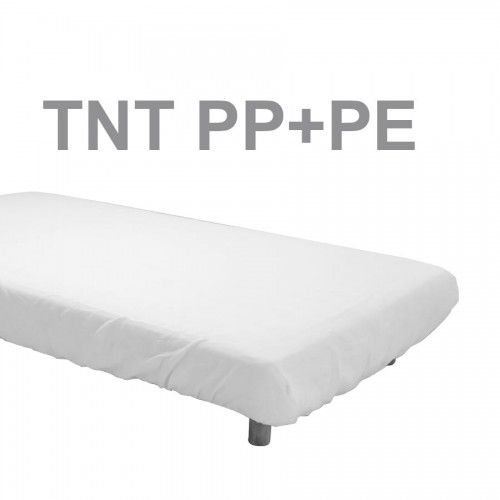 Sábana en TNT de Polipropileno Plastificado ajustable color blanco 95 x 220 cm