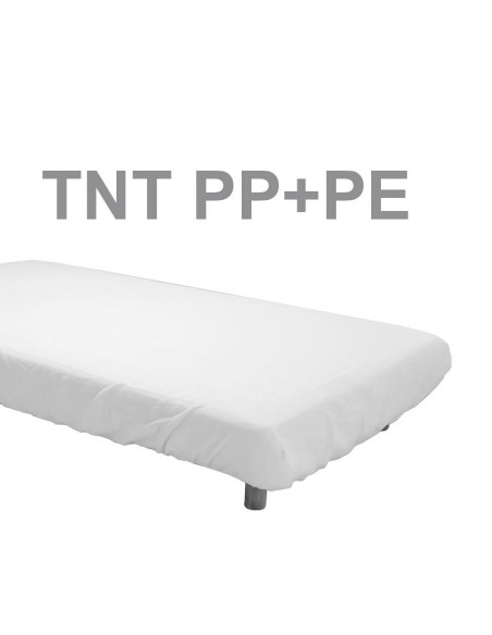 Sábana en TNT de Polipropileno Plastificado ajustable color blanco 95 x 220 cm