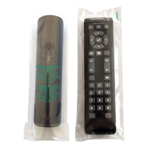 Tamper-evident protective TV remote control bags made of cast polypropylene