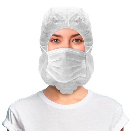 Non-woven hood cap with IIR face mask