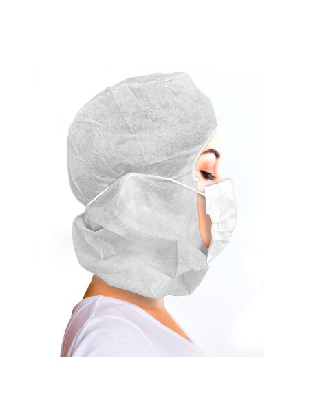 Non-woven hood cap with IIR face mask