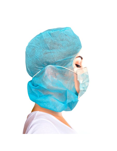 Non-woven hood cap with face mask