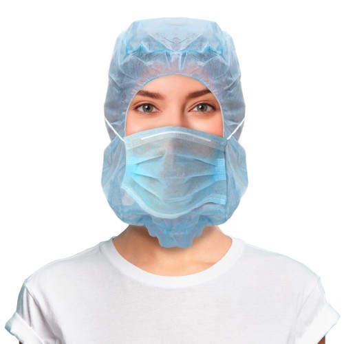 Non-woven hood cap with face mask