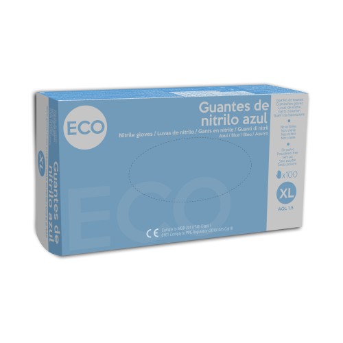 Guantes de Nitrilo ECO s/polvo 3gr, AQL 1.5