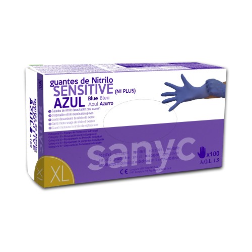 Guantes de Nitrilo Sensitive s/polvo, 3,5gr, AQL 1.5