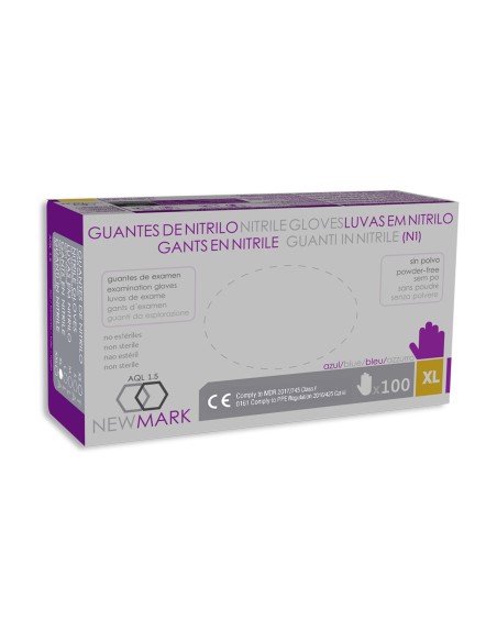 Guantes de Nitrilo Newmark s/polvo, 5 gr, AQL 1.5
