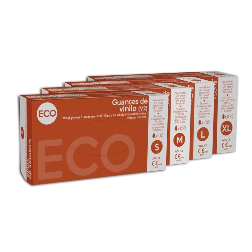 Vinyl gloves without powder, ECO, 4gr, 1.5 AQL