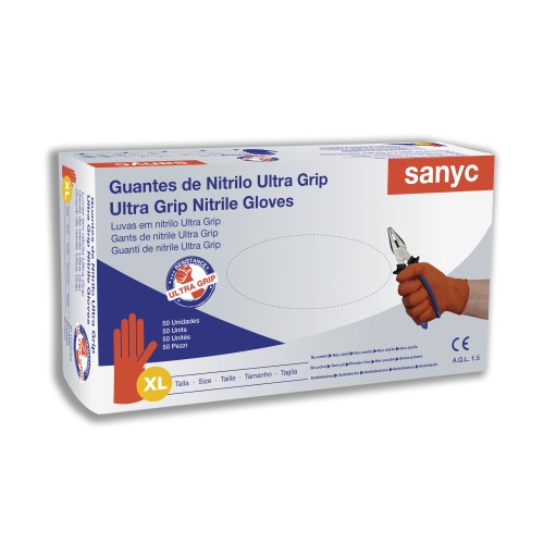 Guantes de Nitrilo Ultra Grip, 8,5gr, AQL 1.5