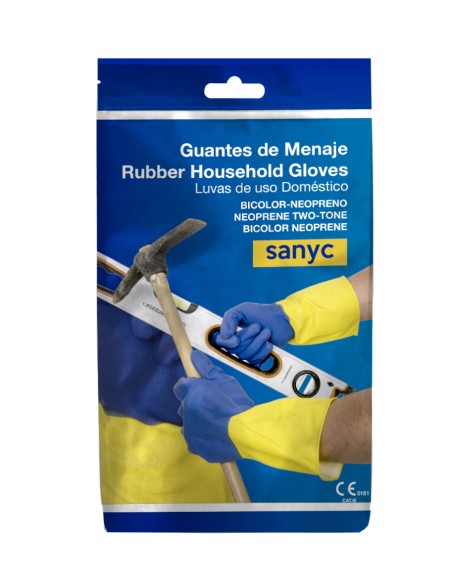 Guantes Menaje de látex/neopreno, s/polvo, bicolor 91gr